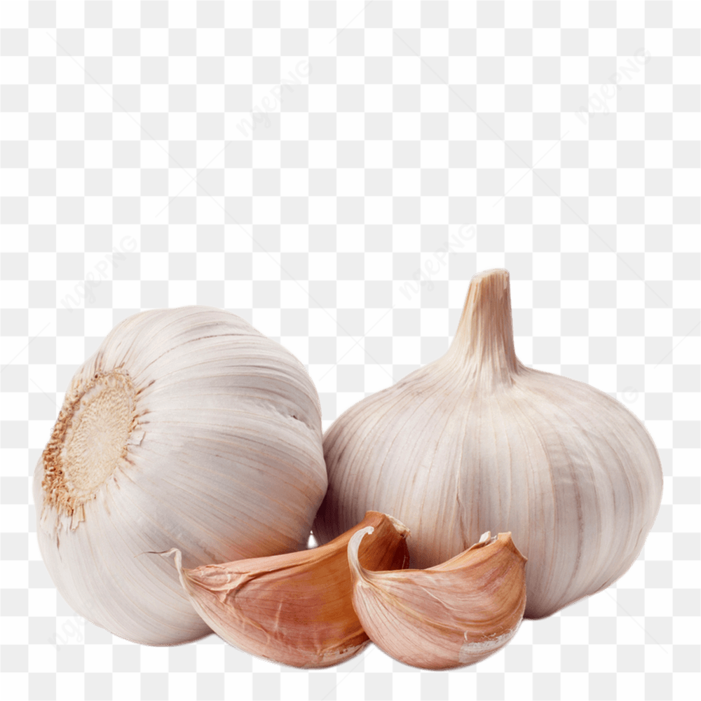 White garlic with cloves