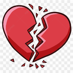 A broken red heart 