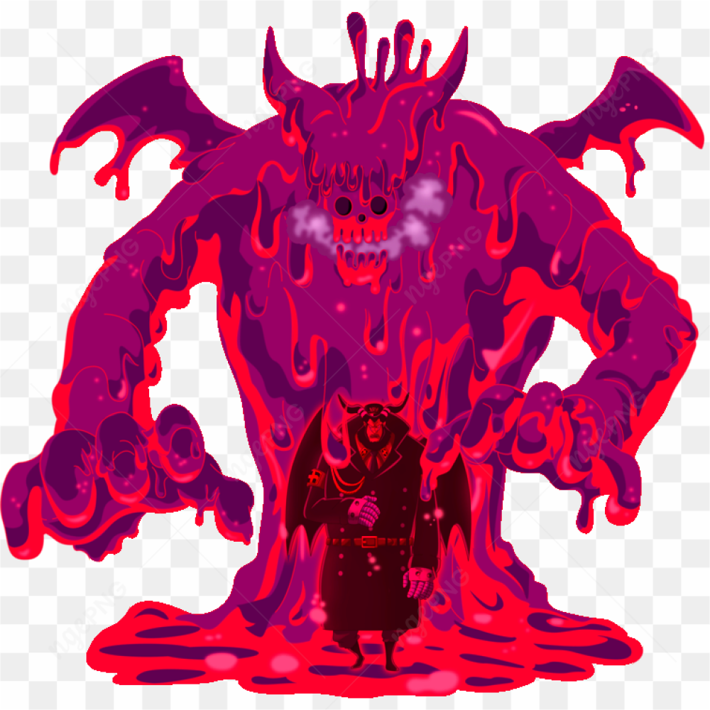A red fiery monster