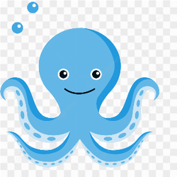 Blue shiny octopus