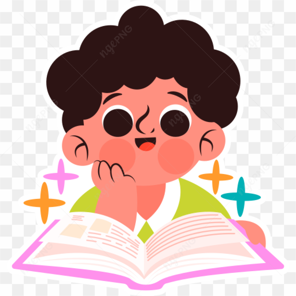Child reads a book 