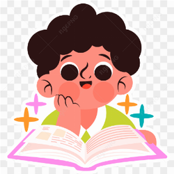 Child reads a book 