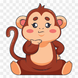 Monkey surprised cartoon