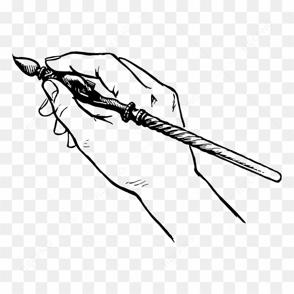 Hand painting with pencil