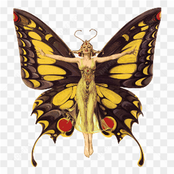 Woman yellow butterfly 
