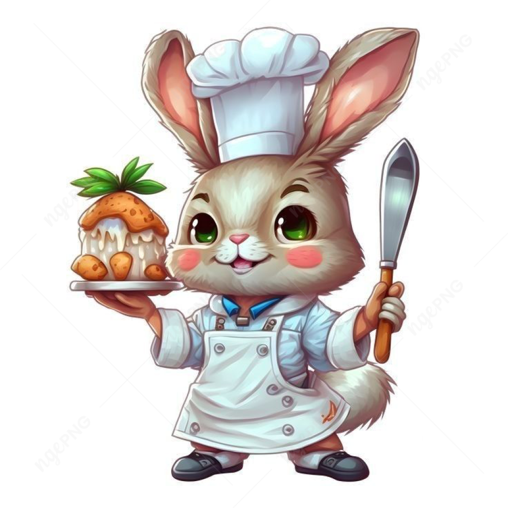Cartoon bunny cook