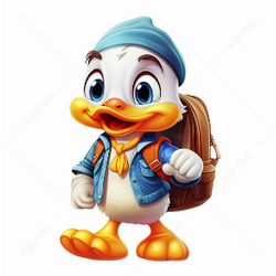Duckling with a backpack