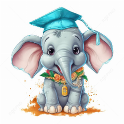 Cartoon elephant student