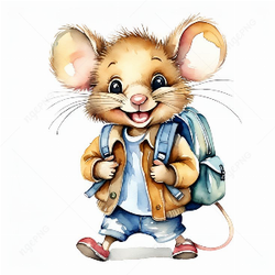 Fashionable mouse with a backpack