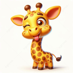 Funny cartoon giraffe
