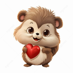 Little hedgehog with a heart