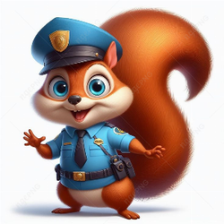 Little squirrel policeman