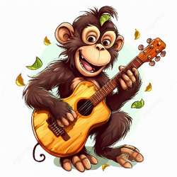 Monkey with guitar