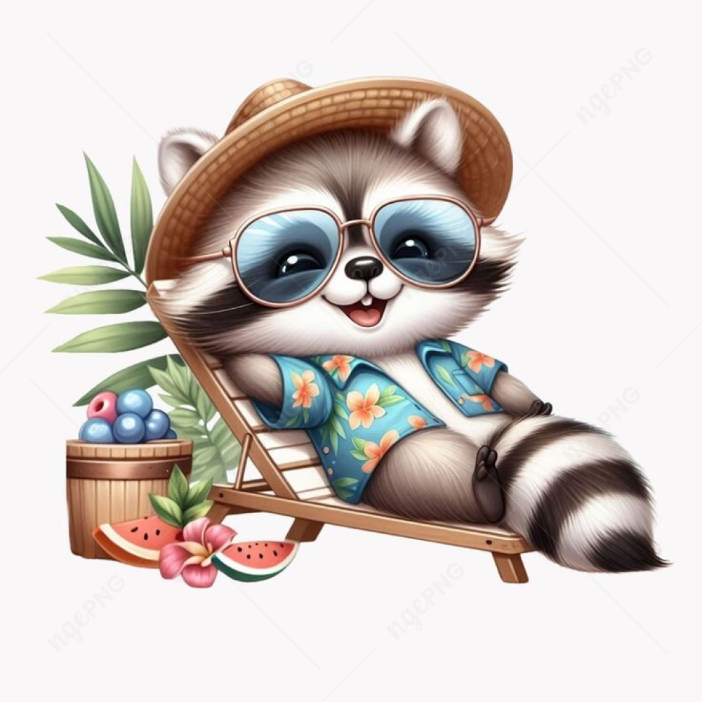 Raccoon on vacation