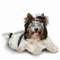 Beautiful dog with glasses