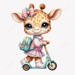 Little giraffe schoolgirl