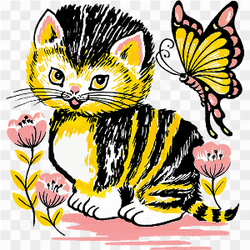 Cat and butterfly 