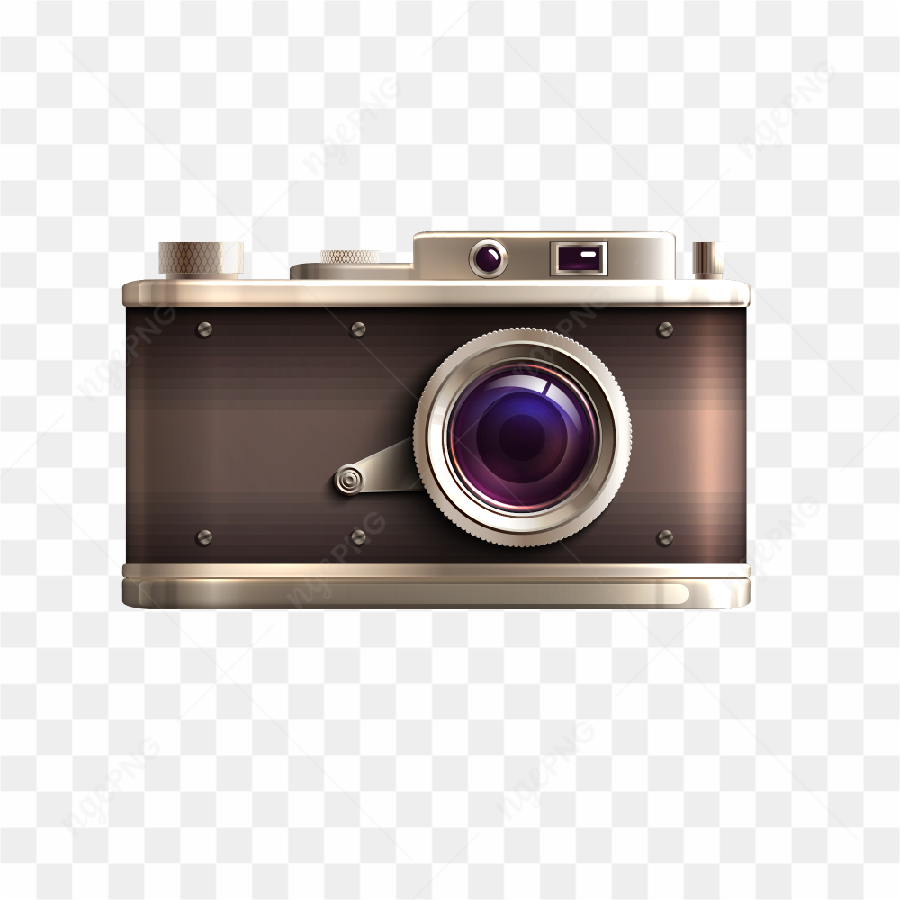 Retro style camera on transparent PNG