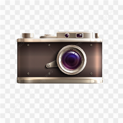Retro style camera on transparent PNG