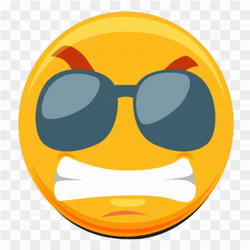 Silent emoji with sunglasses on transparent background PNG