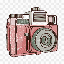 Hand drawn camera isolated on transparent background PNG