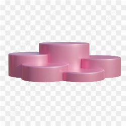 3d pink podium isolated on transparent background PNG