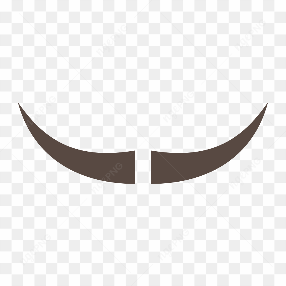Moustache silhouette on transparent background PNG