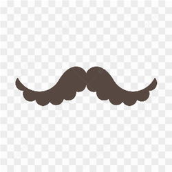Monochrome moustache icon illustration on transparent background PNG