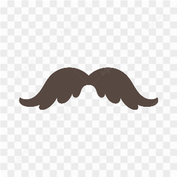 Monochrome moustache icon on transparent background PNG