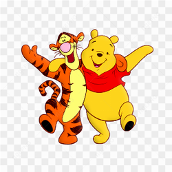 Honey, Pooh, and Tiger Cartoon