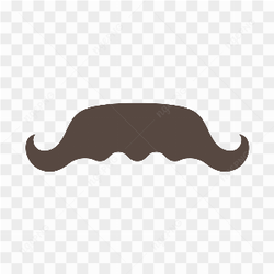 Hand drawn mustache icon illustration on transparent background PNG