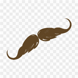 Hand drawn brown mustache icon on transparent background PNG