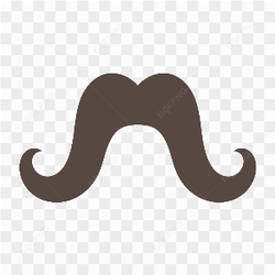 Funny fake mustaches mask and retro curly moustaches isolated on transparent background PNG