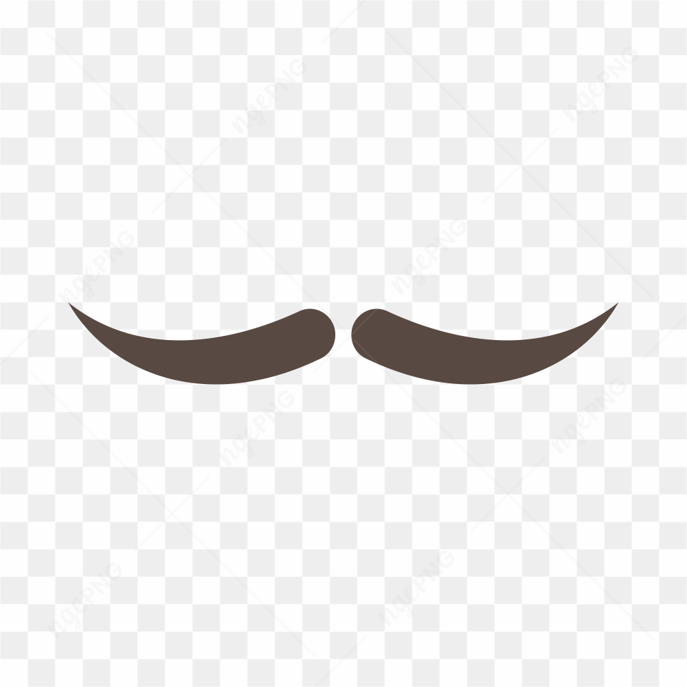Black silhouettes of moustache on transparent background PNG