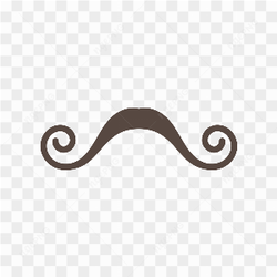 Black silhouettes of moustache icon on transparent background PNG