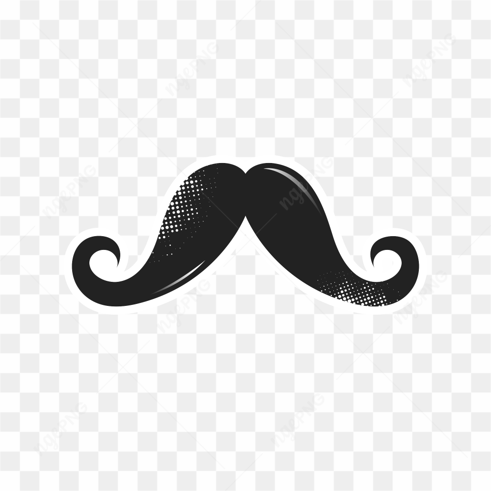 Hipster mustache on transparent background PNG
