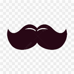 Hand drawn mustache icon on transparent background PNG