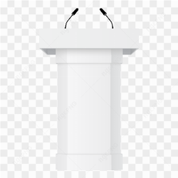 3D podium tribune with microphones  rostrum stand transparent PNG