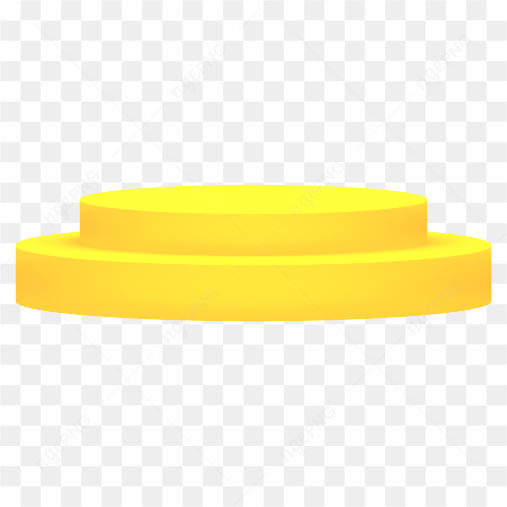 3D podium yellow on transparent background PNG