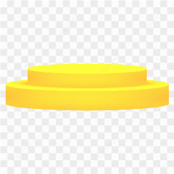 3D podium yellow on transparent background PNG