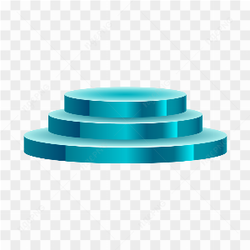 3D winner podium blue three stepped transparent PNG