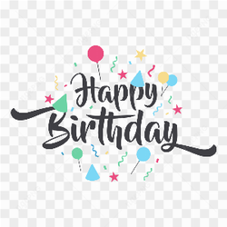 Abstract happy birthday card isolated on transparent background PNG
