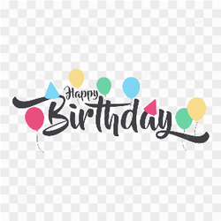 Colorful happy birthday lettering design on transparent background PNG