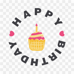 Cute and funny birthday calligraphy on transparent background PNG