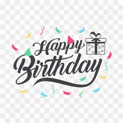 Greeting birthday party lettering with celebration hand drawn element on transparent background PNG