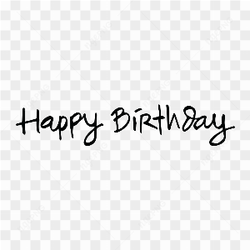Hand drawn happy birthday lettering doodles on transparent background PNG