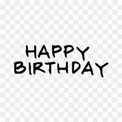Hand drawn happy birthday lettering on transparent background PNG