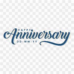 Happy anniversary lettering on transparent background PNG