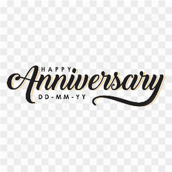 Happy anniversary lettering template on transparent background PNG