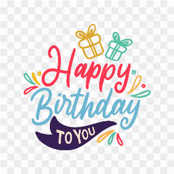 Happy Birthday brush calligraphy on transparent background PNG